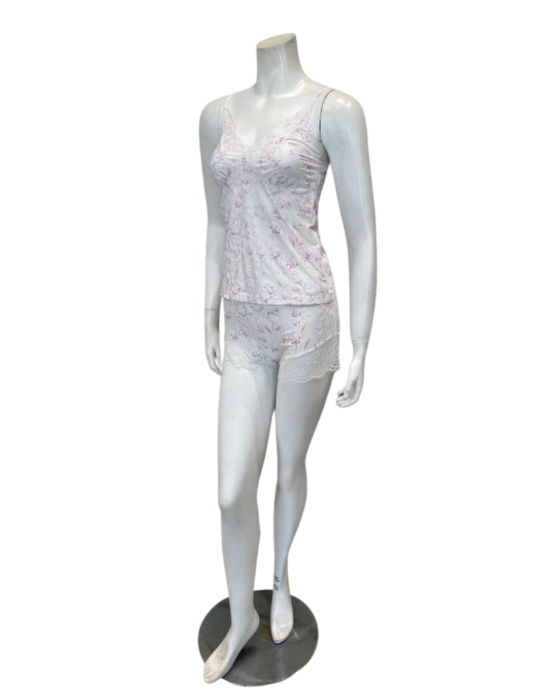 Oh! Zuza 4602 Pink Floral Print Modal Cami & Shorts Set Myselflingerie.com