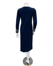 Oh! Zuza M4140 Midnight Blue Swirl Design Modest V Neck Modal Nightshirt Myselflingerie.com
