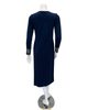 Oh! Zuza M4140 Midnight Blue Swirl Design Modest V Neck Modal Nightshirt Myselflingerie.com