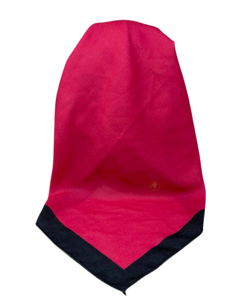 It's Younique Hot Pink and Black Border Pre-Tied Open Back Bandanna with Velvet Grip