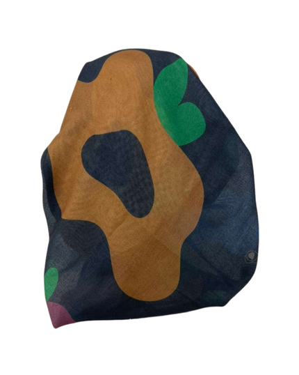 It's Younique OB-GR-FLO Green & Mocha Flowers Pre-Tied Open Back Bandanna with Velvet Grip Myselflingerie.com