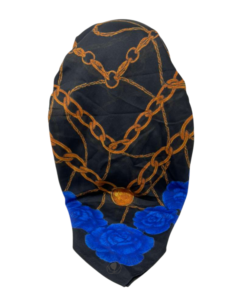 Ahead VT2803 Blue Twilight Tangle Versatile Style Long Tails Open Back Pre-Tied Bandanna Myselflingerie.com