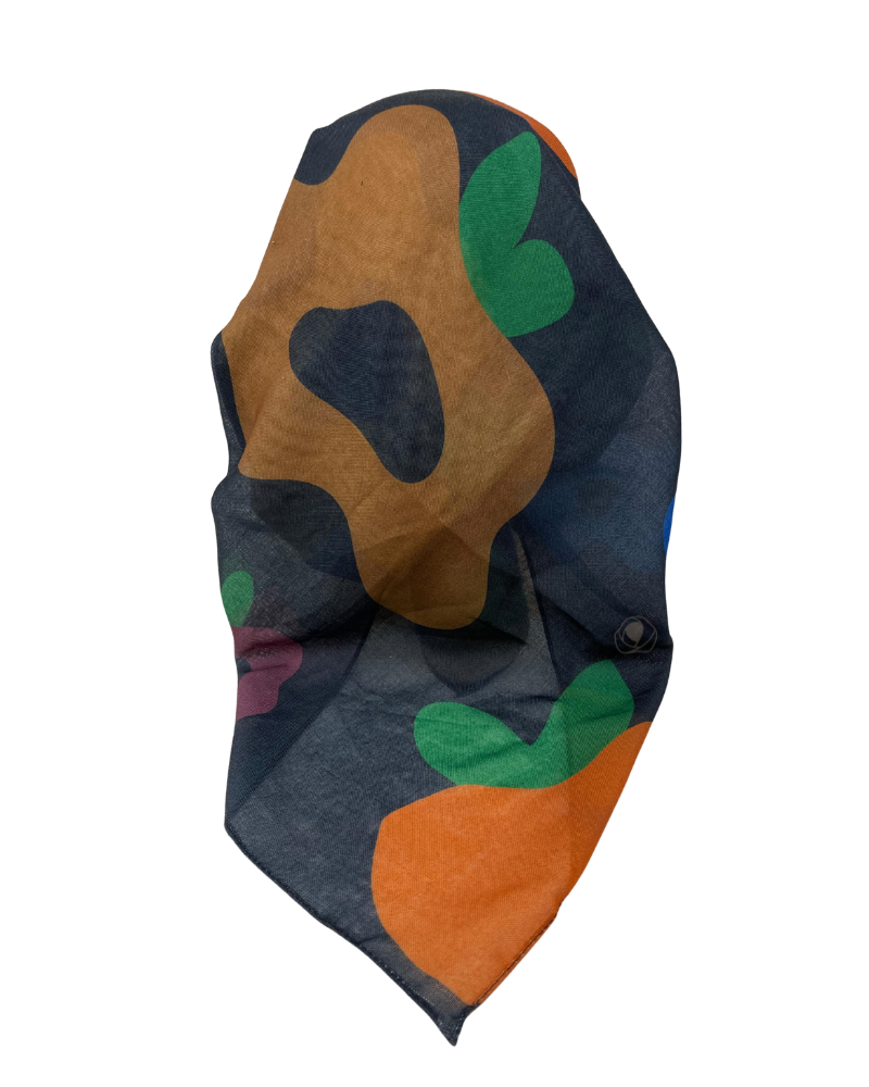 It's Younique OB-GR-FLO Green & Mocha Flowers Pre-Tied Open Back Bandanna with Velvet Grip Myselflingerie.com
