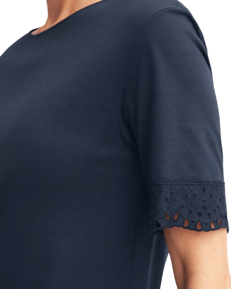 Calida 33509 #488 Peacoat Blue Favourites Tiles Cotton Blend Nightshirt Myselflingerie.com