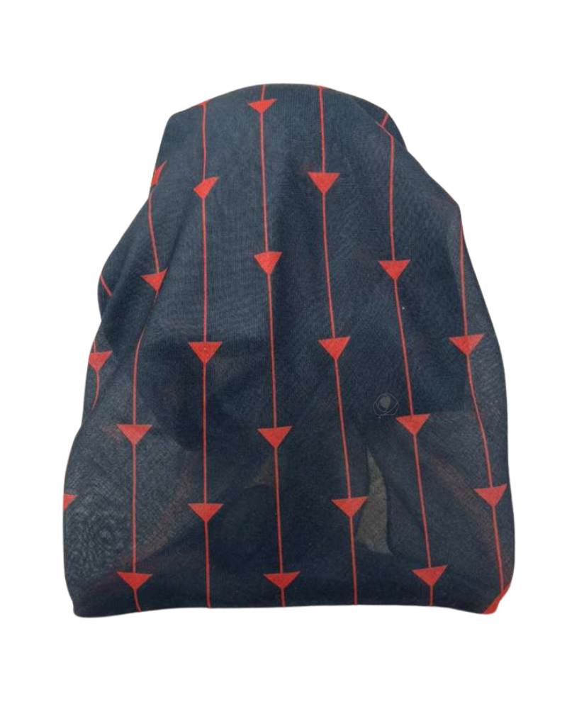 It's Younique Red on Black Designer Inspired Pre-Tied Open Back Bandanna with Velvet Grip Myselflingerie.com
