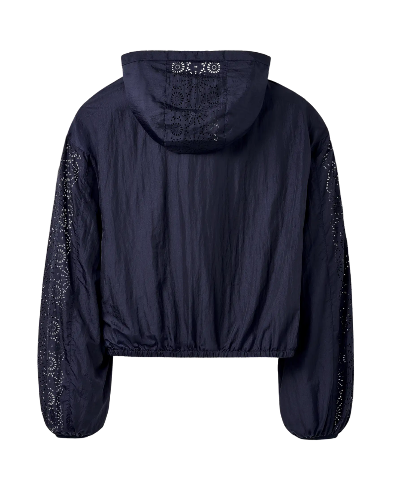 UGG 1175126 Navy Chiara Full Zip Hooded Crop Rain Jacket Myselflingerie.com