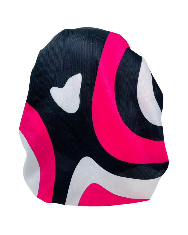 It's Younique OB-PUC-PK Pucci Inspired Pink/Black Pre-Tied Open Back Bandanna with Velvet Grip Myselflingerie.com