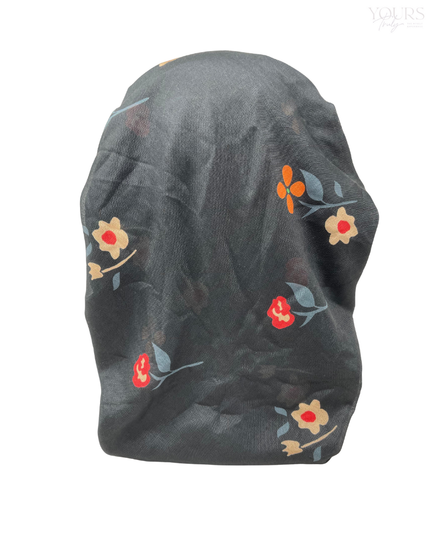 Ahead Black Weavebud Versatile Style Long Tails Open Back Pre-Tied Bandanna Myselflingerie.com