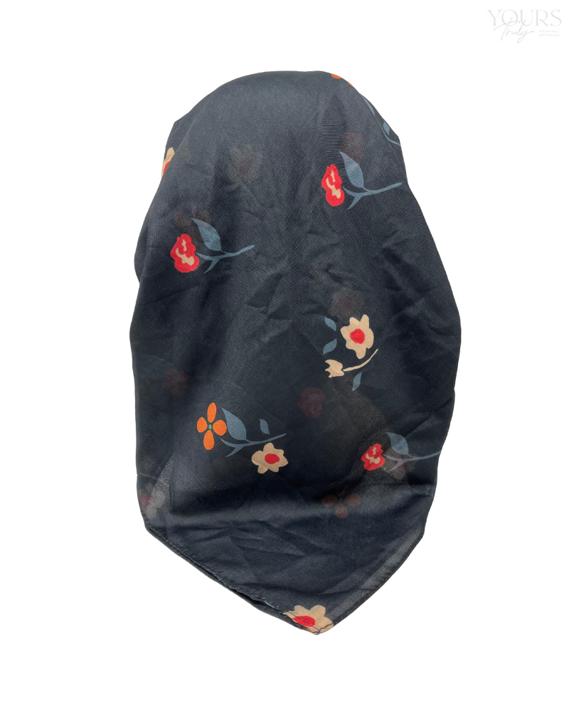 Ahead Black Weavebud Versatile Style Long Tails Open Back Pre-Tied Bandanna Myselflingerie.com