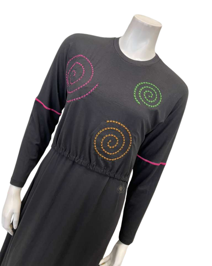Pen-ky 11977MU Black Multi X Stitch Print Modal Nursing Nightgown Myselflingerie.com