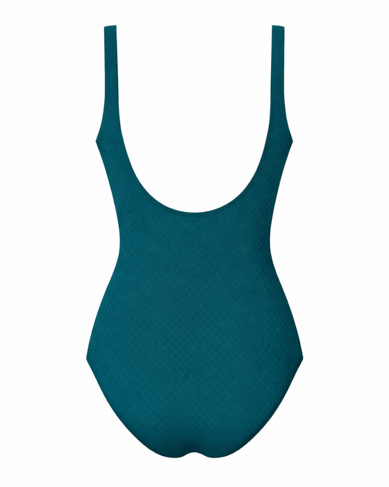 Gottex 26SR173U Teal Saint Tropez Square Neck Swimsuit Myselflingerie.com