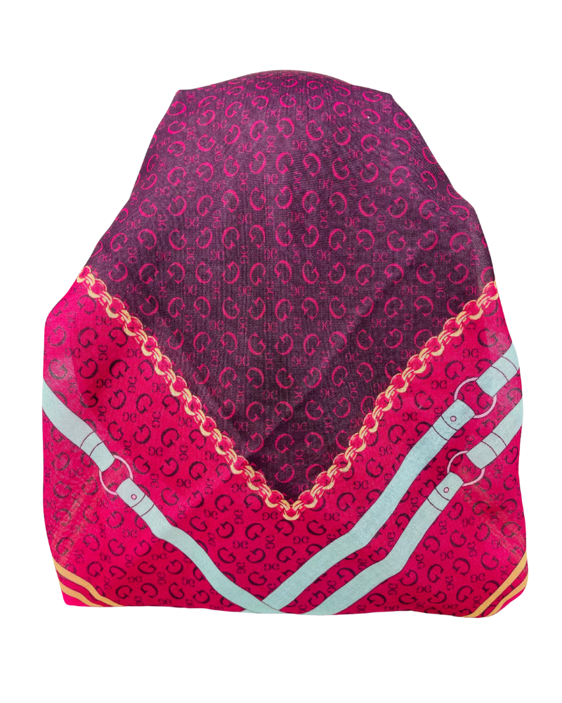 It's Younique OB-GUCBE-DKPK Dark Pink Gucci Belts Pre-Tied Open Back Bandanna with Velvet Grip Myselflingerie.com
