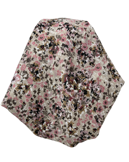 It's Younique PP-FL-TAN Tan Mini Flowers Pre-Tied Bandanna with Velvet Grip Myselflingerie.com