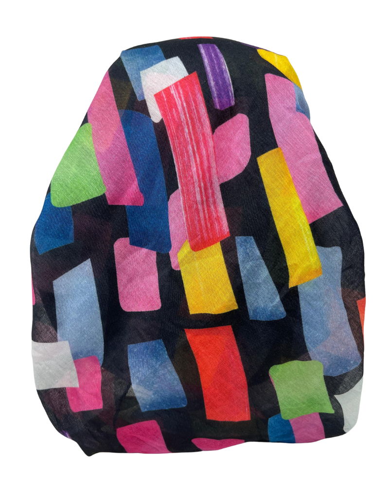 It's Younique OB-CANDY-BK Candy Crush Black Pre-Tied Open Back Bandanna with Velvet Grip Myselflingerie.com