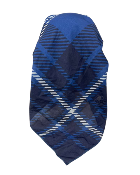 Lizi Headwear Navy/Blue Royal Gird Open Back Adjustable Pre-tied Bandanna with Velvet Grip Myselflingerie.com
