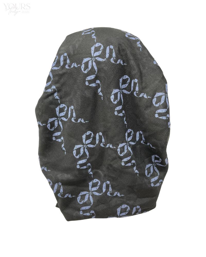 Ahead VT2593 Teal Ribbon Lattice Versatile Style Long Tails Open Back Pre-Tied Bandanna Myselflingerie.com