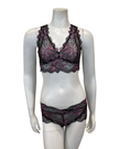Oh! Zuza 3839+3840 Cranberry/Black Lace Bralette Set Myselflingerie.com