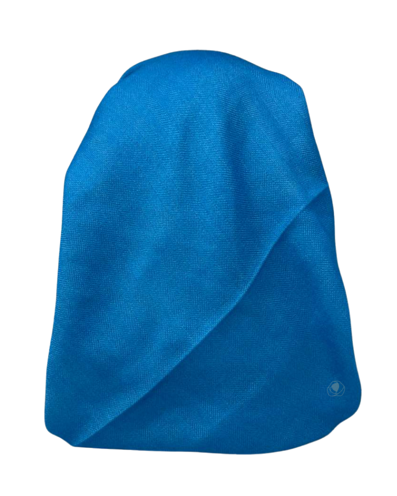 It's Younique Solid Blue Herringbone Pre-Tied Open Back Bandanna with Velvet Grip Myselflingerie.com