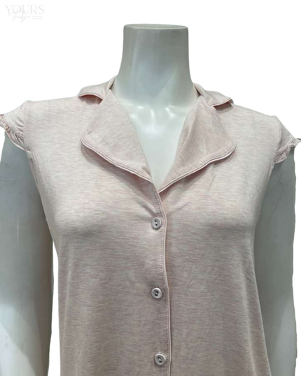 Fleurt 638 Strawberry Whip Fluttered Sleeve Modal Nightshirt Myselflingerie.com