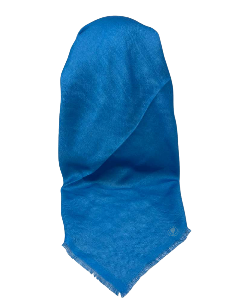 It's Younique Solid Blue Herringbone Pre-Tied Open Back Bandanna with Velvet Grip Myselflingerie.com
