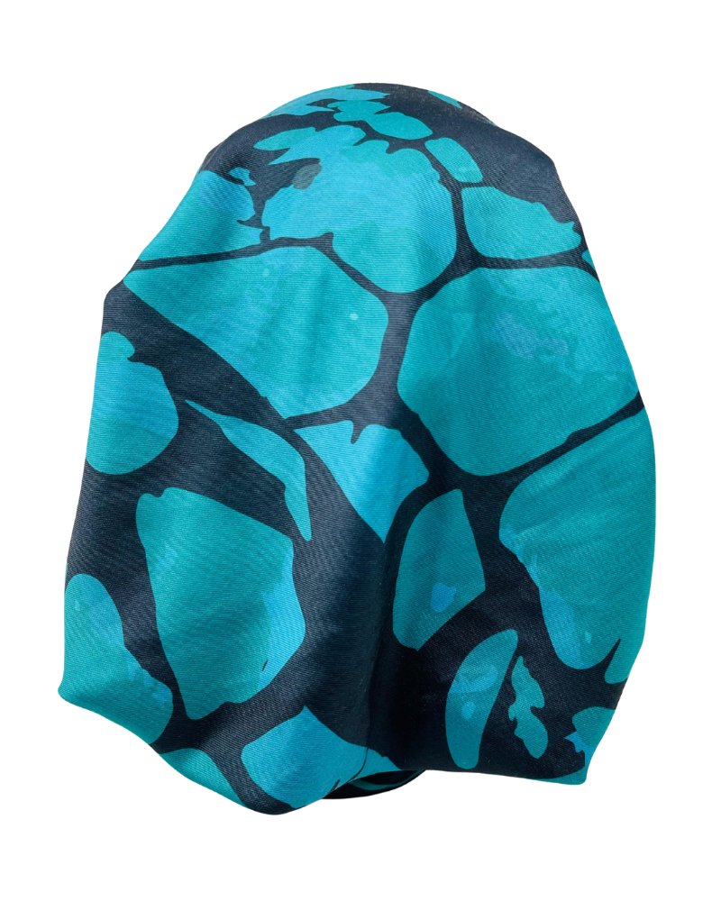 It's Younique PP-PAT-TE Teal Green Patches Pre-Tied Bandanna with Velvet Grip Myselflingerie.com