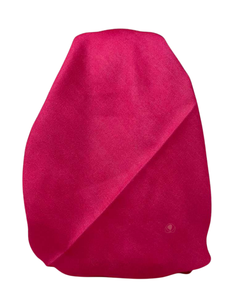 It's Younique Pink Herringbone Fringed Edge Pre-Tied Open Back Bandanna with Velvet Grip Myselflingerie.com