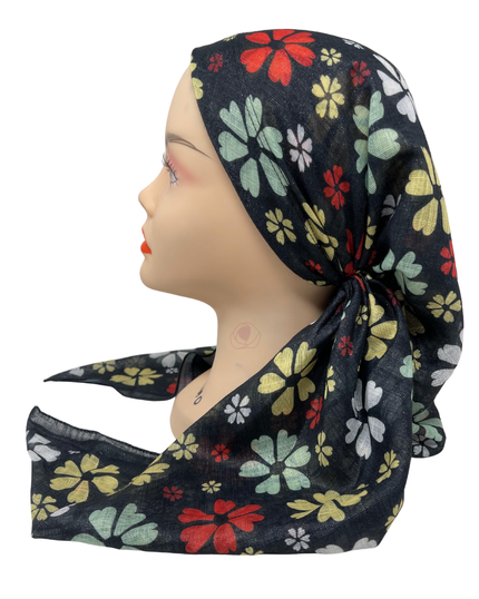 It's Younique OB-FLOR-MU Multicolor Floral Pre-Tied Open Back Bandanna with Velvet Grip Myselflingerie.com