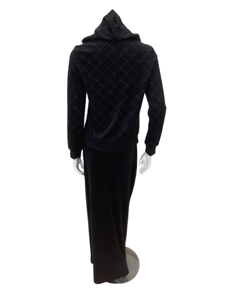 Seashells Black Textured Terry Hoodie & Solid Black Maxi Skirt Myselflingerie.com