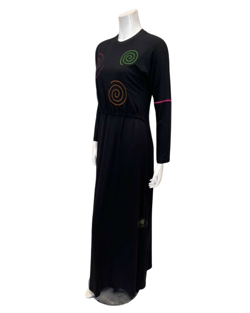 Pen-ky 11977MU Black Multi X Stitch Print Modal Nursing Nightgown Myselflingerie.com
