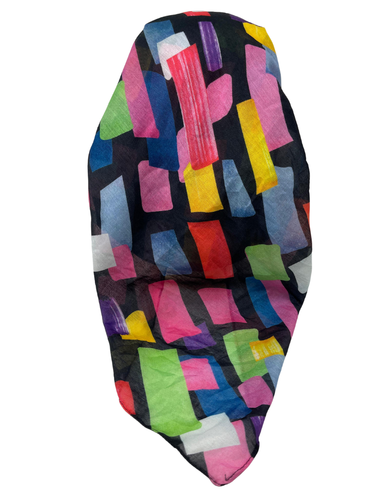 It's Younique OB-CANDY-BK Candy Crush Black Pre-Tied Open Back Bandanna with Velvet Grip Myselflingerie.com