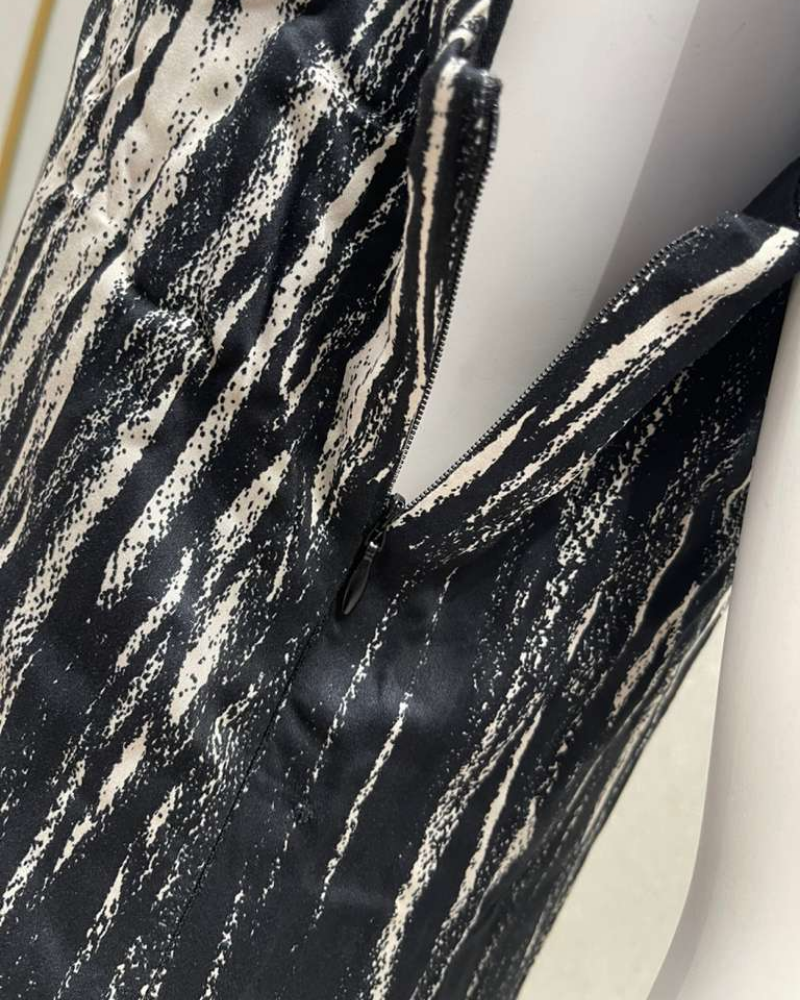 ORD DNP26115 + TRP26114 Black & White Tie-Up Top and Jumper Lounger Robe Set / Nursing Friendly Myselflingerie.com