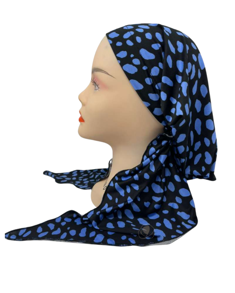Triple Up BUL1109 Periwinkle Leopard Spots Unlined Pre-Tied Bandanna Myselflingerie.com