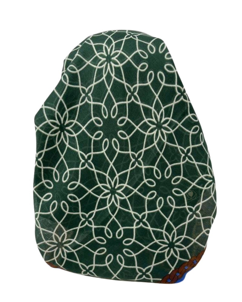 It's Younique Green Chains Designer Inspired Pre-Tied Open Back Bandanna with Velvet Grip Myselflingerie.com
