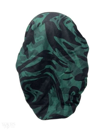 Ahead VT2592 Green Swirled Ink Versatile Style Long Tails Open Back Pre-Tied Bandanna Myselflingerie.com