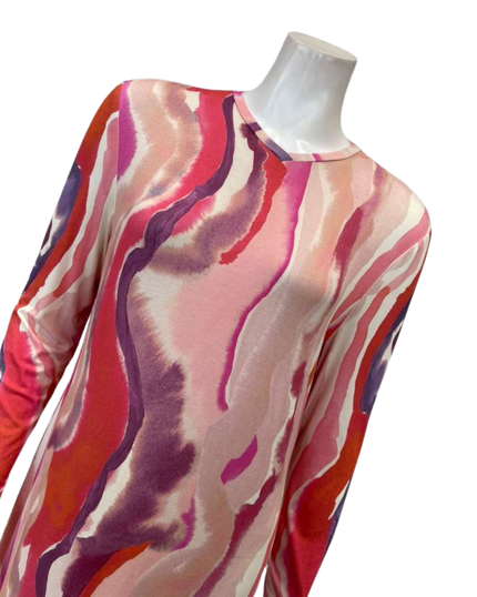 Angelice S7383 Pink/Purple Floral Cream Pull On Modal Nightgown Myselflingerie.com