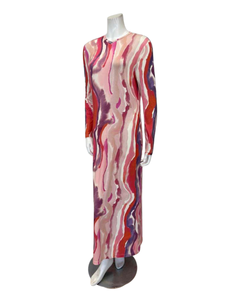 Angelice S7383 Pink/Purple Floral Cream Pull On Modal Nightgown Myselflingerie.com