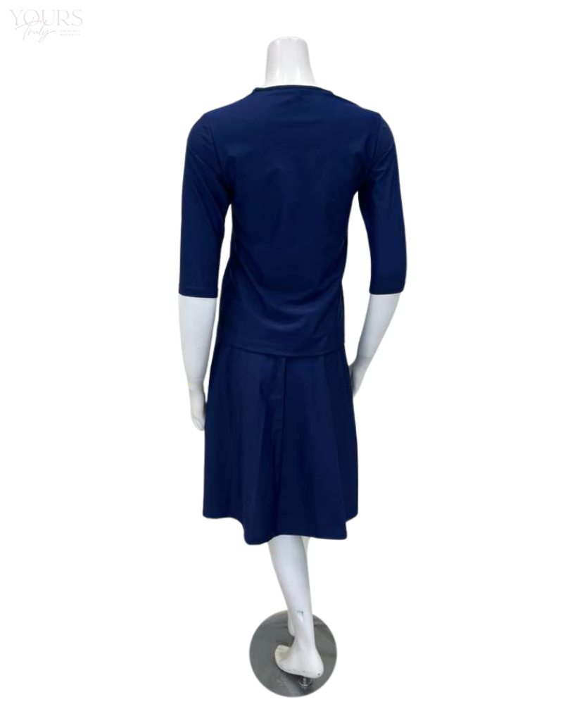 Jackie O' 2PC-SWMCV-NVY Navy Junior Swim Top & Skirt Set Myselflingerie.com