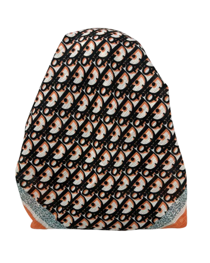 It's Younique Orange Tones Dior Inspired Pre-Tied Open Back Bandanna with Velvet Grip Myselflingerie.com