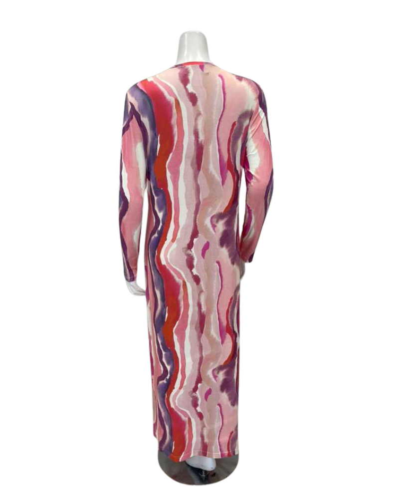 Angelice S7383 Pink/Purple Floral Cream Pull On Modal Nightgown Myselflingerie.com