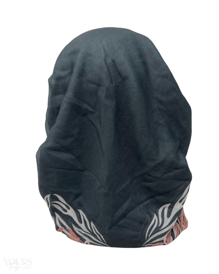 Ahead VT2596 Black Frappe Painted End Versatile Style Long Tails Open Back Pre-Tied Bandanna Myselflingerie.com