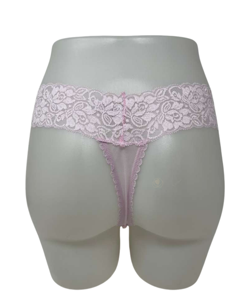 Love Libby Lilac Snow Mesh and Lace Classic Thong Myselflingerie.com