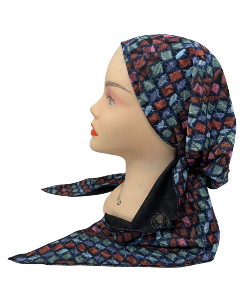 Triple Up BUL1116 Multicolor Geo Unlined Pre-Tied Bandanna Myselflingerie.com