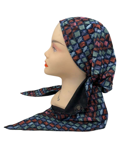 Triple Up BUL1116 Multicolor Geo Unlined Pre-Tied Bandanna Myselflingerie.com