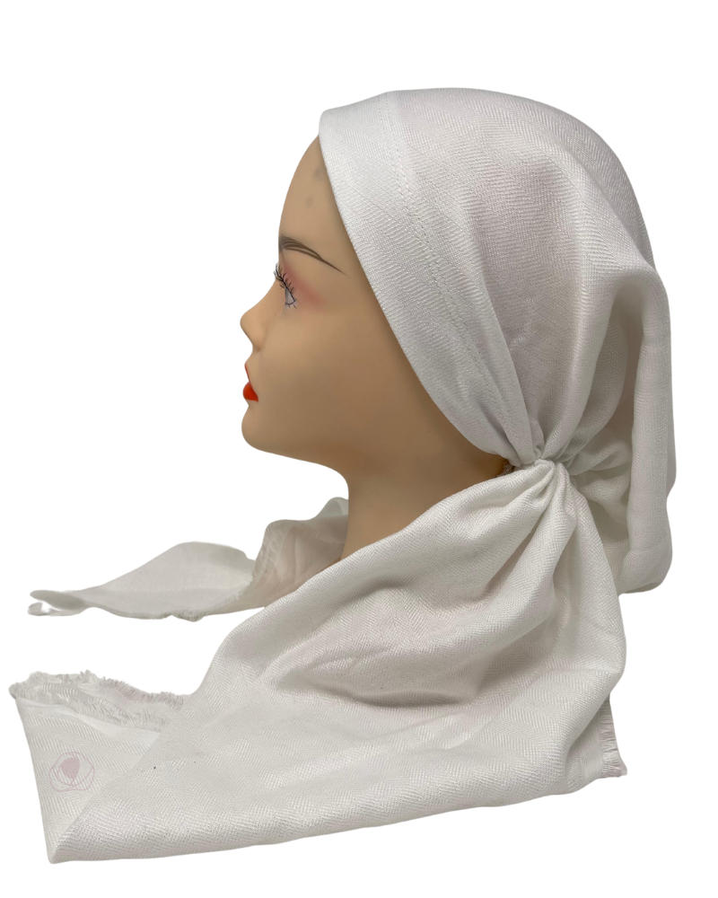 It's Younique PP-HER-WH White Herringbone Pre-Tied Bandanna with Velvet Grip Myselflingerie.com