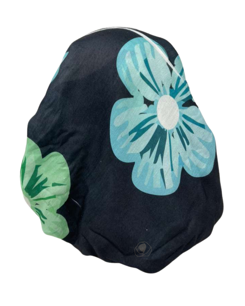 It's Younique PP-FLOW-GN Large Green Flowers Pre-Tied Bandanna with Velvet Grip Myselflingerie.com