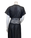 Oh! Zuza 4537 Black Sheer Chiffon Long Robe Myselflingerie.com