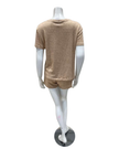 Jackie O'Loungewear SLBST-BG Golden Beige Heather Shorts Pajamas Set Myselflingerie.com