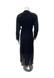 Oh! Zuza Black Ribbed Modal with Sheer Lace Long Robe
