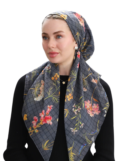 Tie Ur Knot Gridwork Adjustable Pre-Tied Bandanna with Full Non Slip