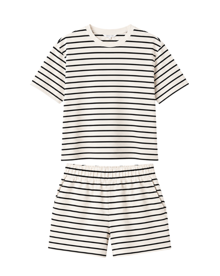 Calida Charm Cream Favourites Layering Short Sleeve & Short Pants Jersey Pajama Set Myselflingerie.com